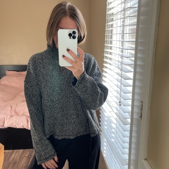 Cotton knit sweater grey (white/black) - Picture 2 of 4